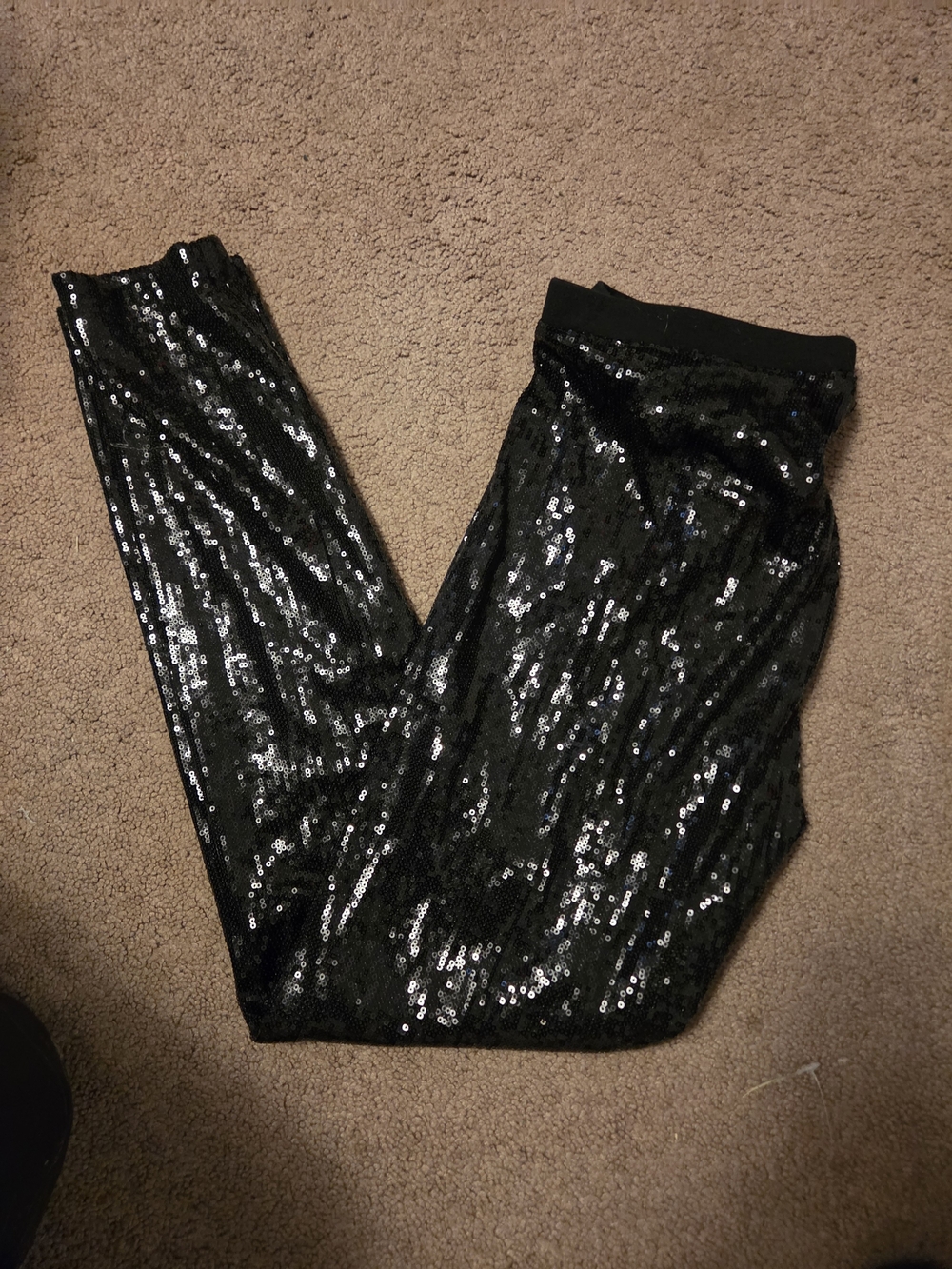 Black Sequin Kids Leggings